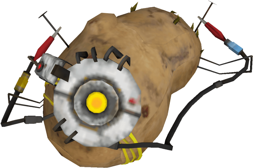 GLaDOS from the Portal game series, as a potato